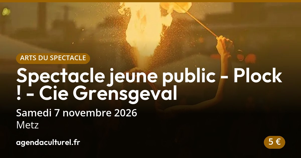Plock ! à Metz le 7 novembre 2026, spectacle