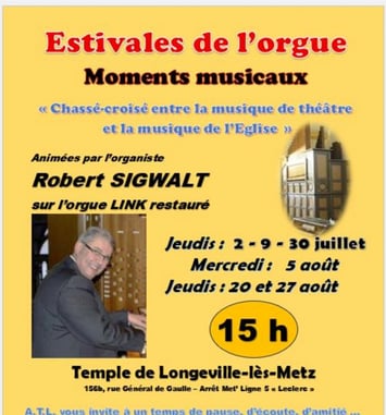 Estivales de l’orgue au Temple de Longeville-lès-Metz