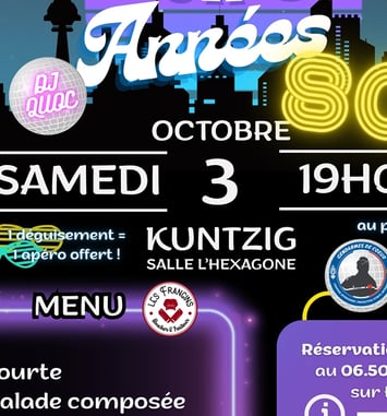 Soirée années 80 caritative